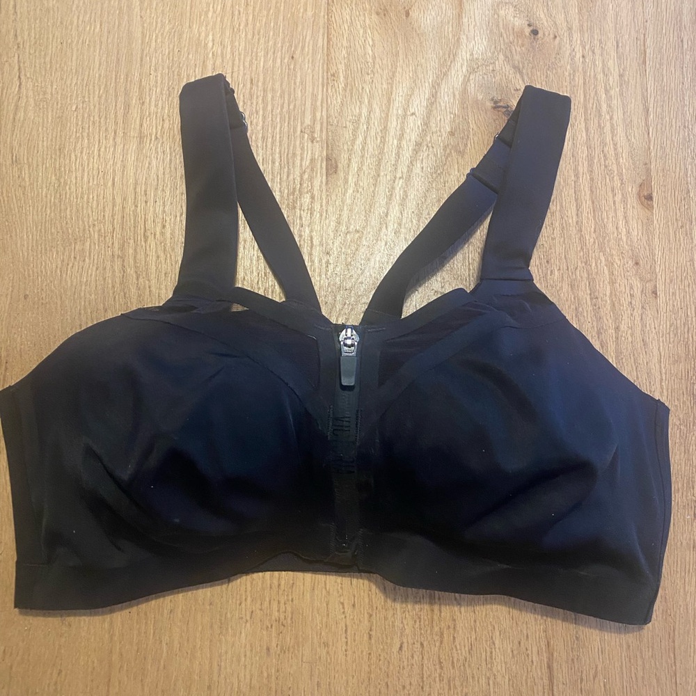 Victoria's‎ Secret Sport Layered Black Sport Bra Zip Over 38DD Women’s  Preloved
